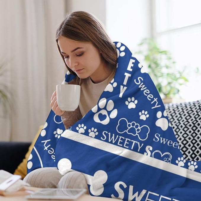Personalized Paw Print Dog Blanket - Image 4