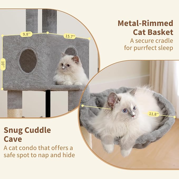 Heybly Cat Tree, 45.3-Inch Cat Tower - Image 6