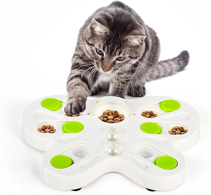 ALL FOR PAWS Interactive Cat Puzzle Feeder – Butterfly Shape Slow Feeder & by Home