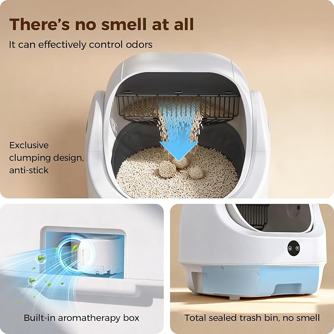 Open Top Automatic Litter Box, Odor Control, Ready to Use, Self Cleaning Litter - Image 3