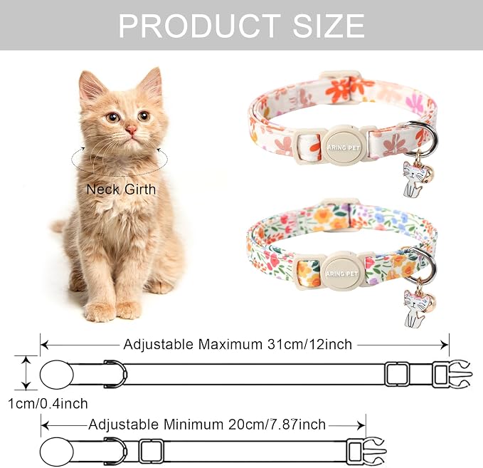 ARING PET 2 Pack Cat Collars-Cute Breakaway Cat Collar - Image 5