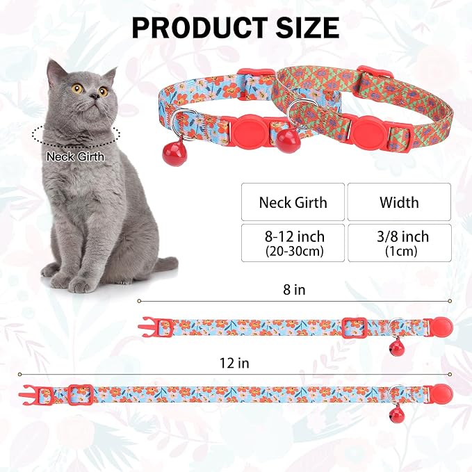 Breakaway Cat Collars for Girl Boy Cats, Fall Winter All Weather Cat Collar - Image 2