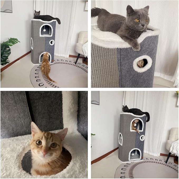 4-Level Cat House for Indoor Cats, Covered Cat Beds and Furniture - Image 6