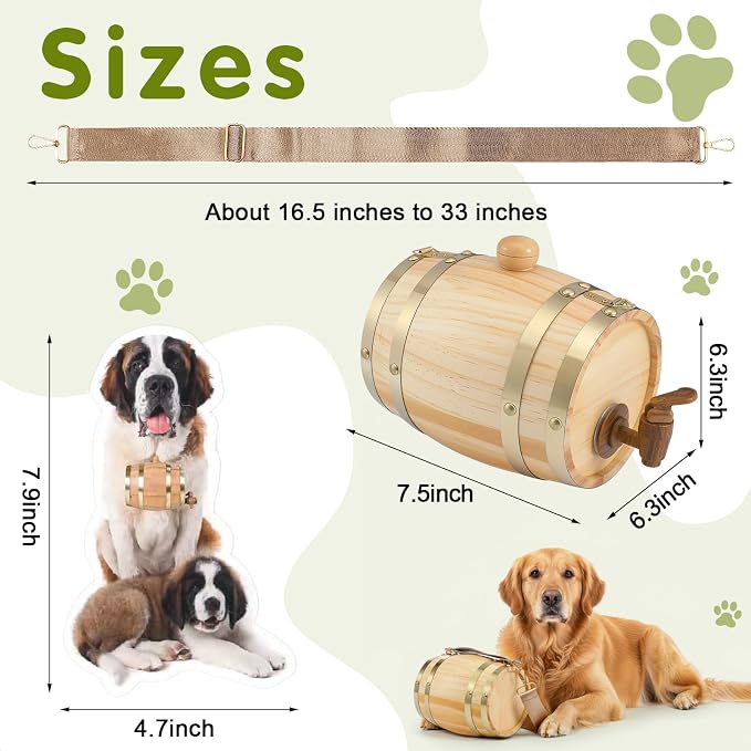 3 Pcs St Bernard Rescue Barrel Collar Set Include 1/2 Liter Saint Bernard - Image 2