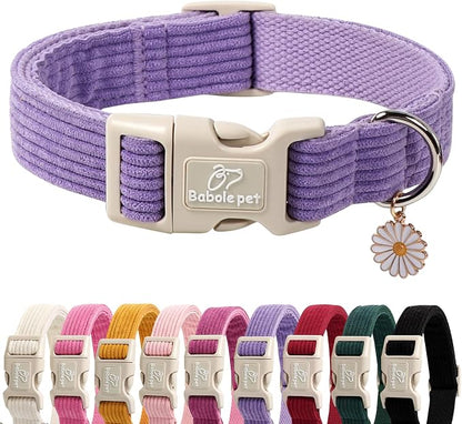 Cute Corduroy Dog Collar by Babolepet