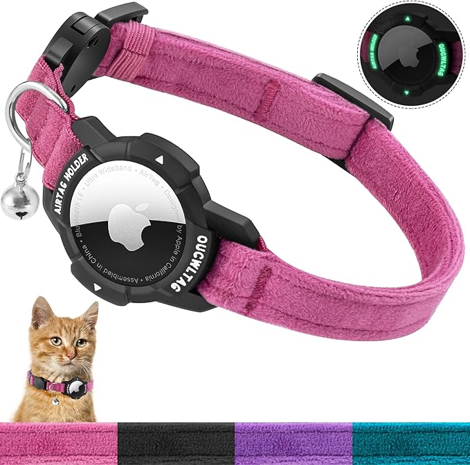Luminous AirTag Cat Collar Breakaway, OUCWLTAG GPS Cat Collar by OUCWLTAG