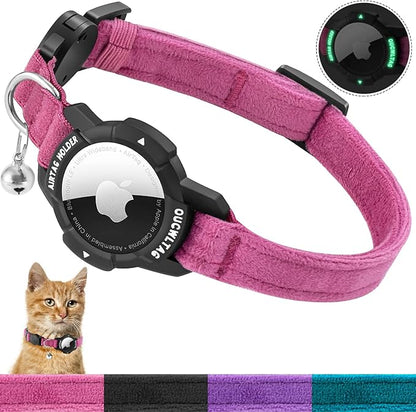 Luminous AirTag Cat Collar Breakaway, OUCWLTAG GPS Cat Collar by OUCWLTAG