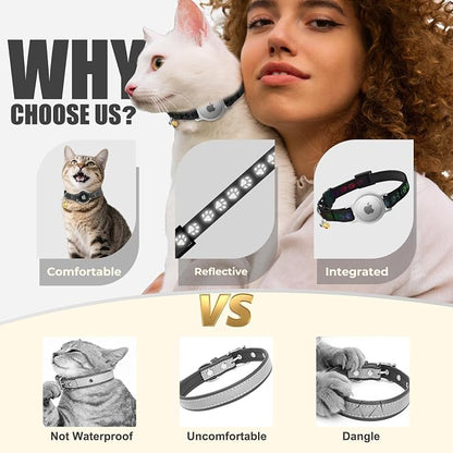 AirTag Cat Collar, Breakaway Cat Air Tag Collar, Reflective Cat Collar - Image 3