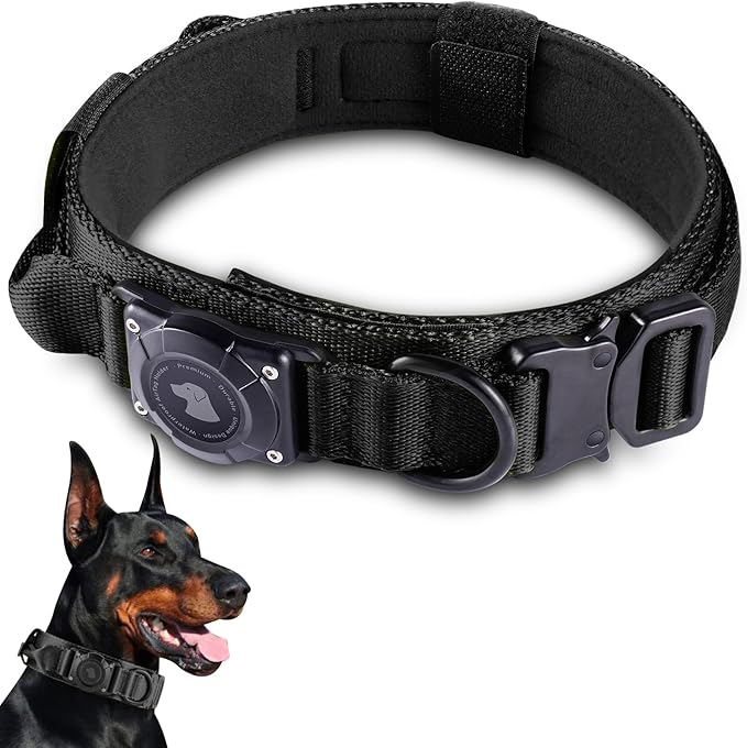 2025 Upgrade Waterproof AirTag Dog Collar, Military Tactical Dog Collar by ODOKELE
