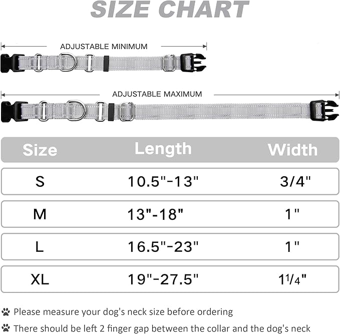 Martingale Dog Collar, Adjustable Nylon Reflective Collar - Image 4