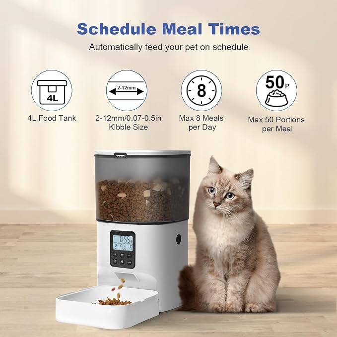 Automatic Cat Feeder, Cat Food Dispenser - Image 2