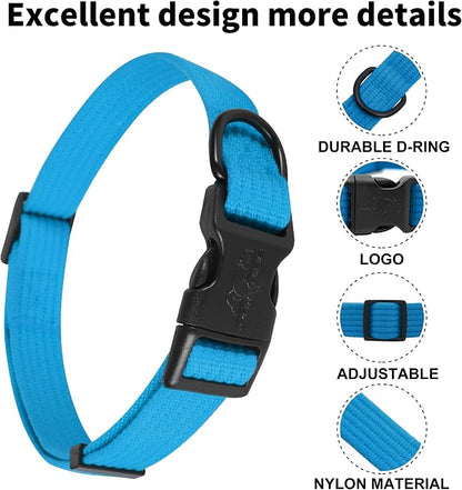 lynxking Dog Collar Soft Padded Breathable Cotton Solid Color Strong Adjustable - Image 3