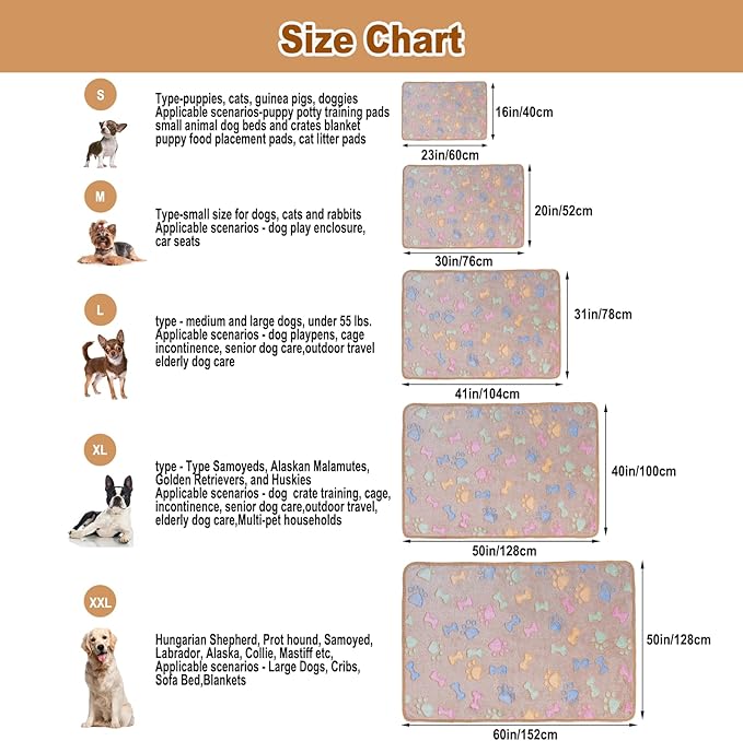 Dono 1 Pack 3 Dog Blankets, Soft Fluffy Fleece Pet Blanket Warm Sleep Mat Paw - Image 3