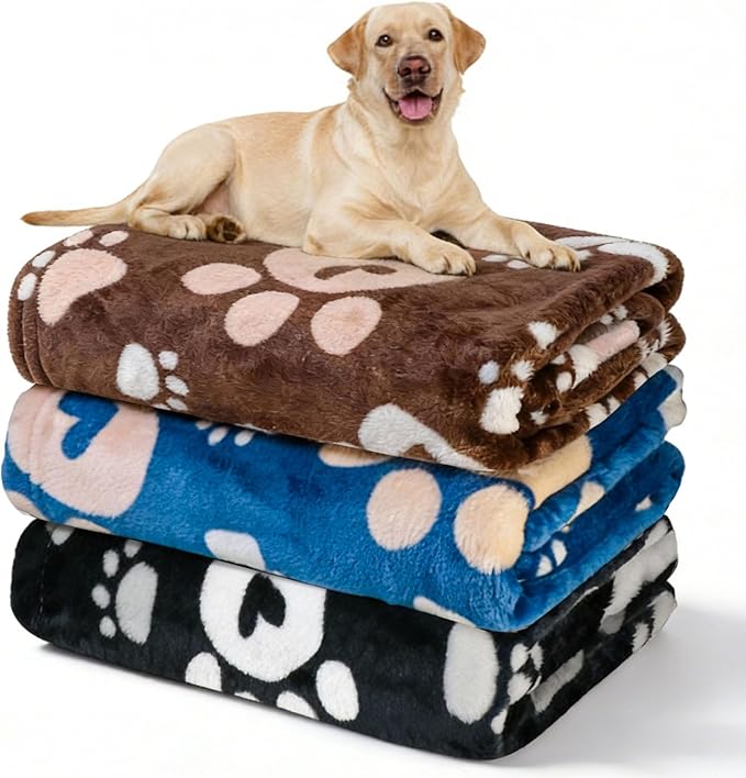 Premium Dog Blankets for Large Dogs & Cat Flannel Blanket Washable, Soft Pet by Gowyeg