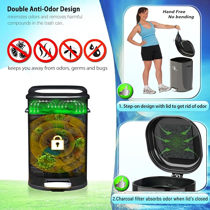 Dog Poop Trash Can Outsides, 18L/4.76 Gal Portable Waste Bin - Image 4