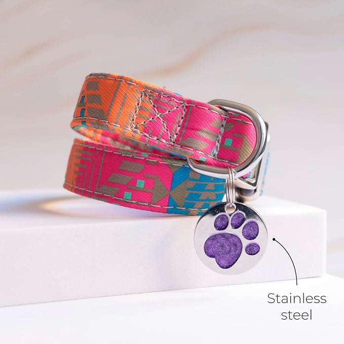 Paw Shape Dog ID Tag Stainless Steel Custom Laser Engraved, Cute Bling Glitter - Image 7