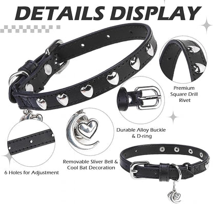 EXPAWLORER Leather Cat Collar for Girl Boy- Adjustable Pet Collar - Image 3