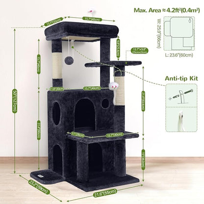 Globlazer Cat Tree Tower for Indoor Cats, 50-inch Adult Cat Tree House for - Image 6