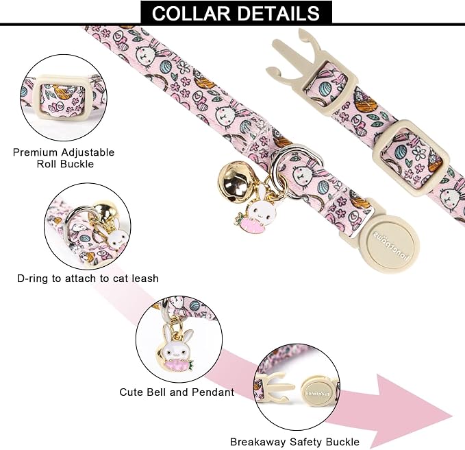Lionet Paws 2pcs Pack Easter Cotton Cat Collar, Breakaway Buckle - Image 4