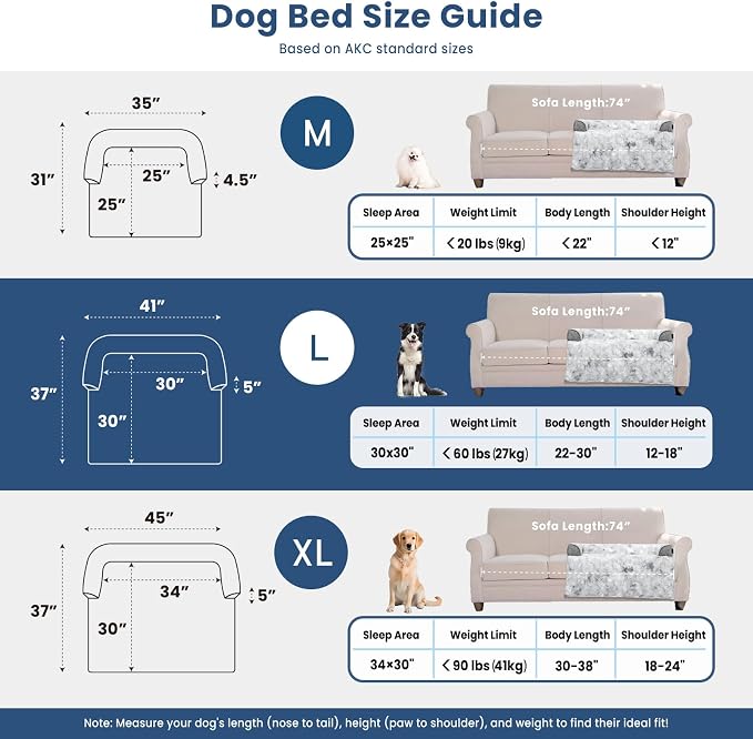 Calming Dog Couch Bed for Large Dogs, 41 x 37 inch Waterproof Removable Pet Mat - Image 5
