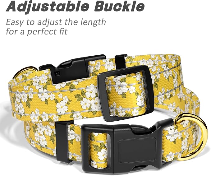 Reflective Dog Collar for Large Dogs, Cute Flower Theme Adjustable Heavy-Duty - Image 6