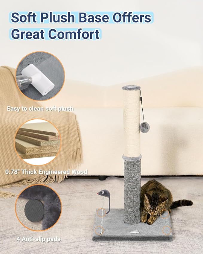 Happi N Pets 29.5" Tall Cat Scratching Post, Cat Scratchers - Image 6