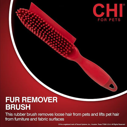CHI for Dogs Rubber Fur Accumulator Brush, Dog Grooming Tool for Removing Loose - Image 3