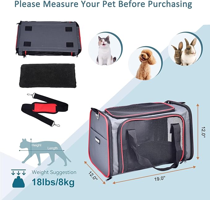 Soft-Sided Kennel Pet Carrier for Small Dogs, Airline Approved Cat Carriers Dog - Image 5