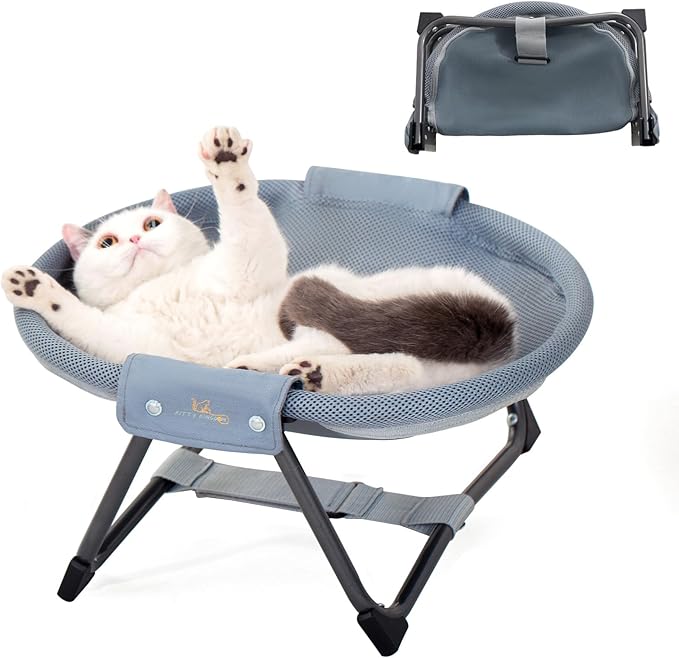 KITTY KINGDOM Elevated Cat Hammock Bed, Foldable No-Assembly Cat Bed by Unknown