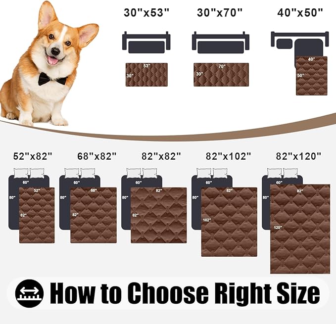Smiry Waterproof Dog Bed Cover Blanket, Soft Reversible Pet Blanket, Washable - Image 6