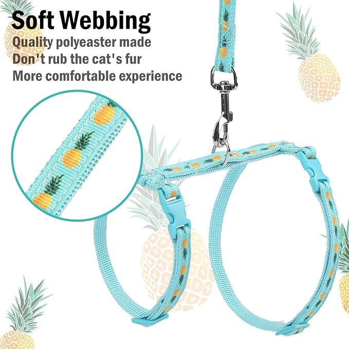 PUPTECK Adjustable Cat Harness and Leash Set Escape Proof Kitten Strap Collar - Image 5