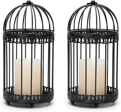 NUPTIO Black Decorative Bird Cage: Birdcage Hanging Lantern by Nuptio