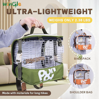 Bird Carrier Travel Cage 12in Small Bird Cage 4 in 1 Bird Backpack - Image 2