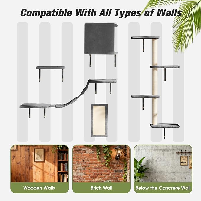 COZIWOW Wall Mounted Cat Furniture, Cat Wall Shelves and Perches, Floating Cat - Image 8