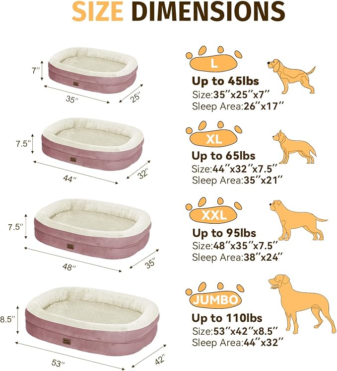 Orthopedic Waterproof Large Memory Foam Dog Bed: Washable Dog Bed - Image 2