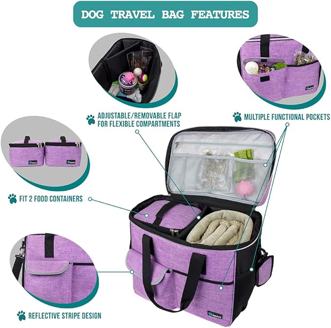 PetAmi Dog Travel Bag, Travel Pet Bag Organizer, Dog Food Travel Bag - Image 4