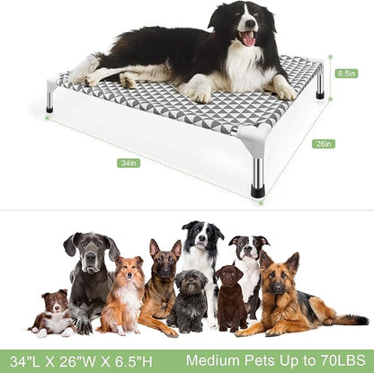 Elevated Outdoor Dog Bed, Medium Size, Cotton Material, Non-Slip Feet, Fits up - Image 6