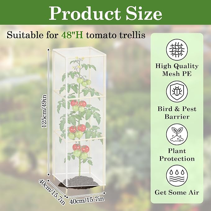 Klmnop 3 Pcs Tomato Cage Cover, Bird Netting - Image 2