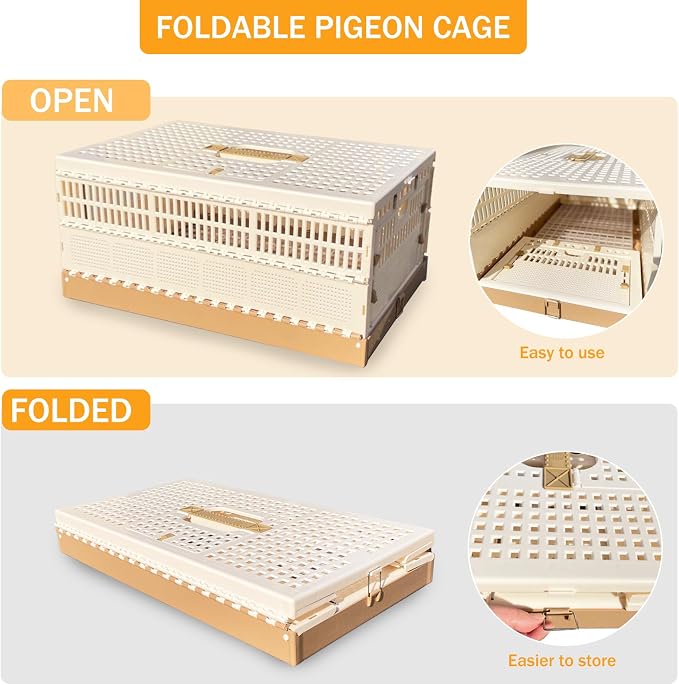 Folding Pigeon Cage Racing Pigeons Travel Cage Pairing Cage Plastic Three Doors - Image 3