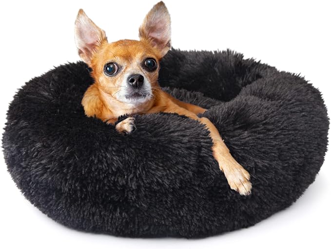 nononfish Puppy Beds for Small Dogs Washable 19" Black Calming and Anxiety Pet by nononfish