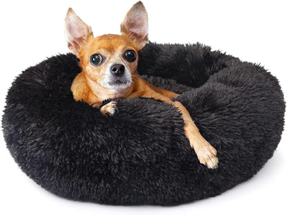 nononfish Puppy Beds for Small Dogs Washable 19" Black Calming and Anxiety Pet by nononfish