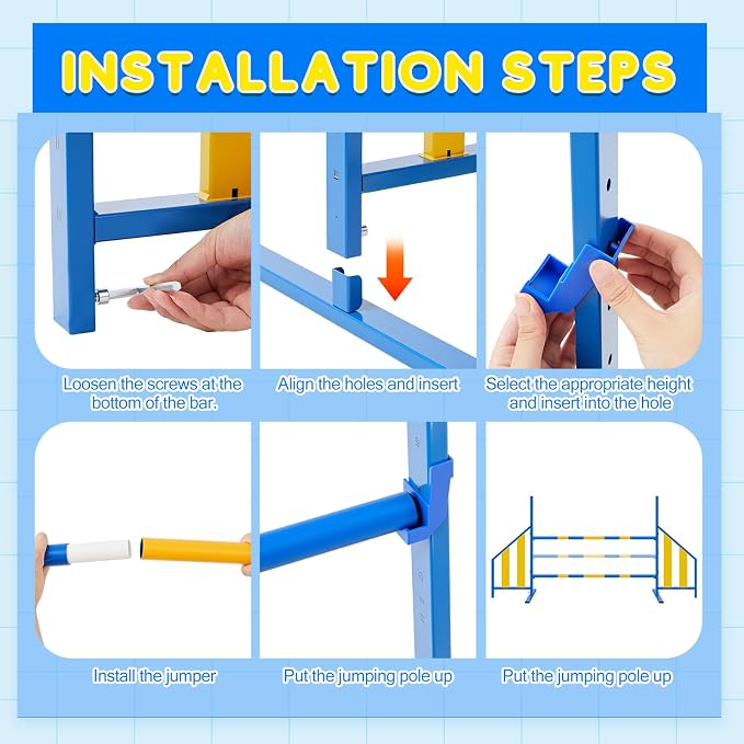 Agility Wing Jumps with Bar Dog Training Hedge Metal Frame Adjustable Pet - Image 4