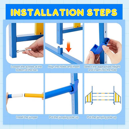 Agility Wing Jumps with Bar Dog Training Hedge Metal Frame Adjustable Pet - Image 4