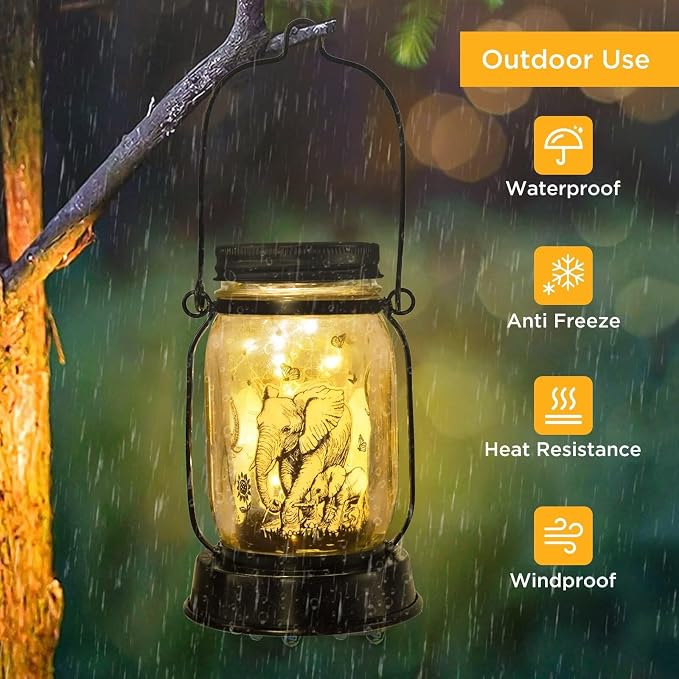 kyoryuger Elephant Gifts for Women/Men Elephant Lovers Solar Lantern Mom - Image 6