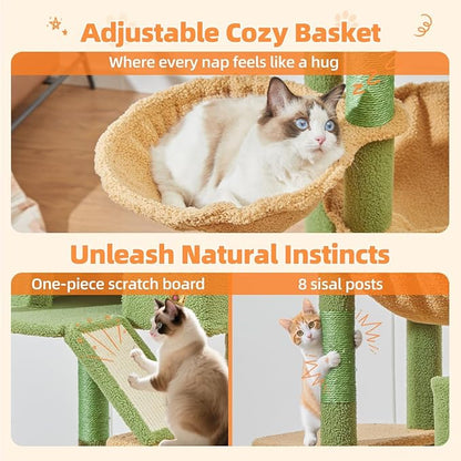Taoqimiao Cactus Cat Tree, 71-Inch Cat Tower - Image 6
