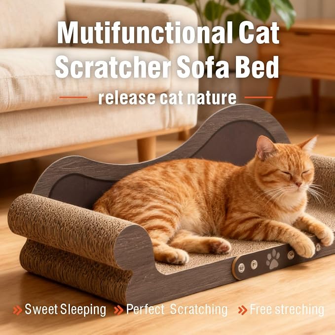 Sofa Shaped Cat Scratching Board, 26.6" Extra Large Scratcher Bed - Image 2