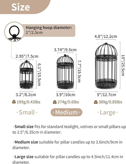 NUPTIO Black Decorative Bird Cage: Birdcage Hanging Lantern - Image 6