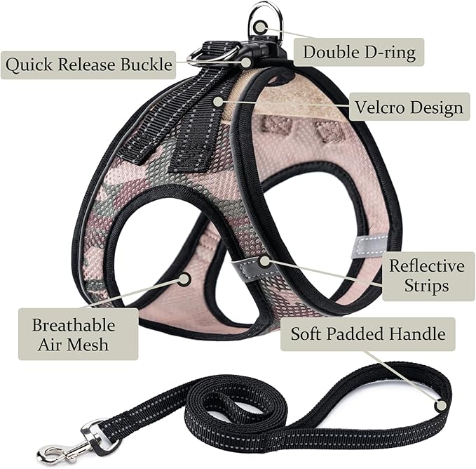 Dog Harness with Leash Set, No Pull Adjustable Reflective Step-in Puppy Pet - Image 2