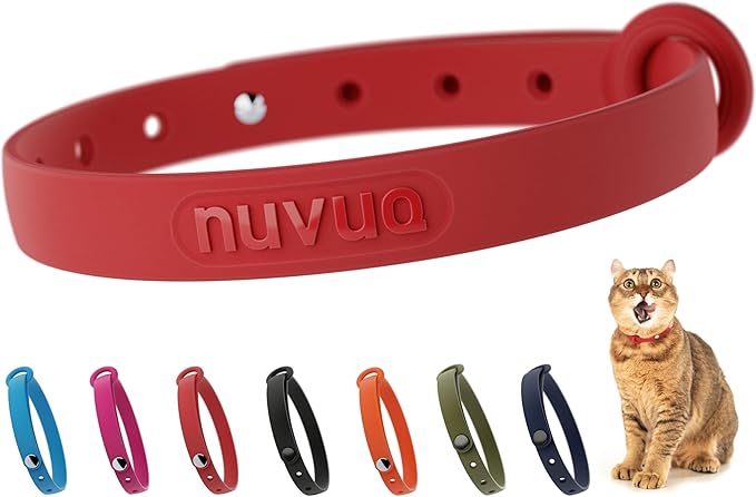 Red Cat Collar - Soft, Comfortable, and Lightweight Breakaway Collar by Nuvuq