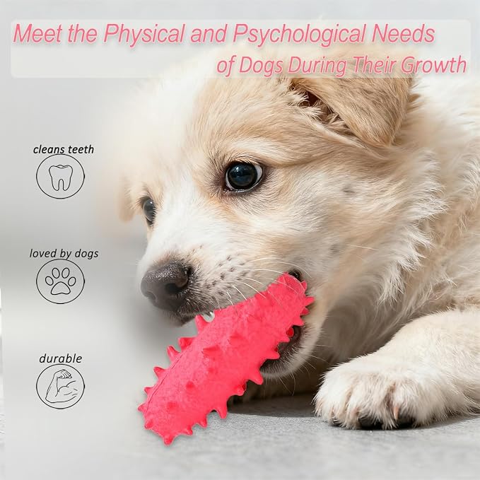 2 Pack Dog Toys for Aggressive Chewers, Tough Puppy Chew Toys Teething Bone for - Image 2